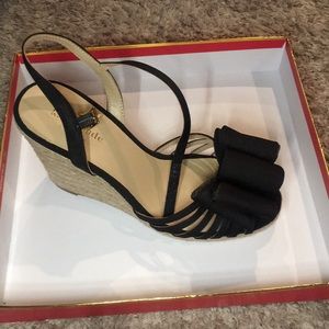 Kate Spade Biana Black Grosgrain heels